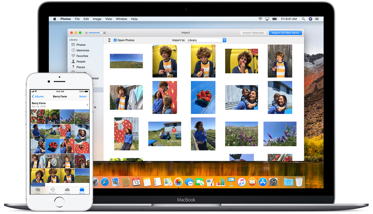 can you export photos from mac to iphone