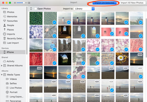 import photos from iphone to mac wireless