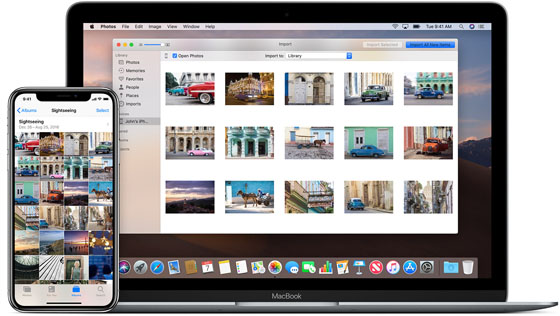 import photos from iphone to mac wireless