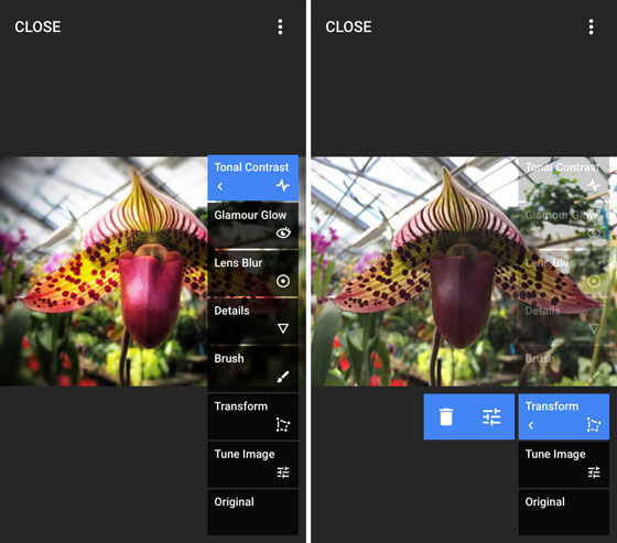 snapseed android app resizing